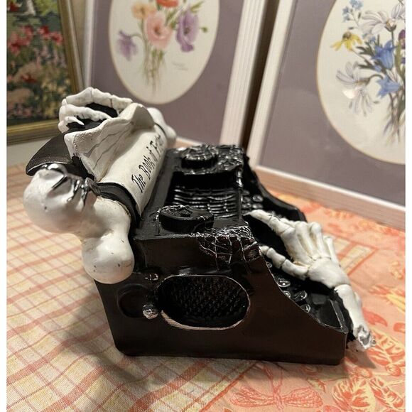 Halloween The Book of Fright Decoration Black Typewriter w/Skeleton Hands Spooky - Picture 4 of 5
